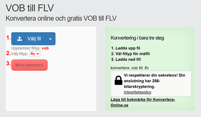 Hur man konverterar VOB filer online till FLV