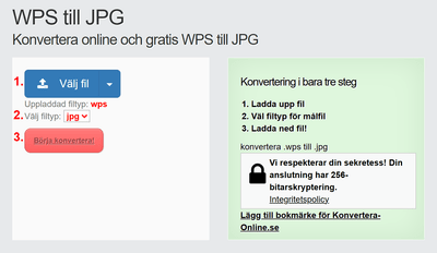 Hur man konverterar WPS filer online till JPG